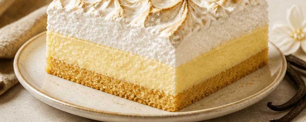 Vanillepudding-Schneekuchen mit Quark