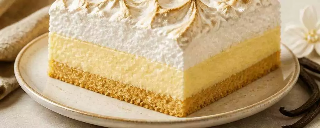 Vanillepudding-Schneekuchen mit Quark