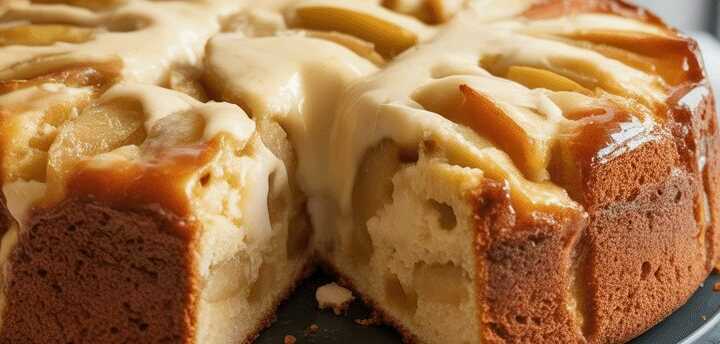 Unschlagbarer Apfelkuchen mit Vanillepudding in 10 Minuten im Ofen