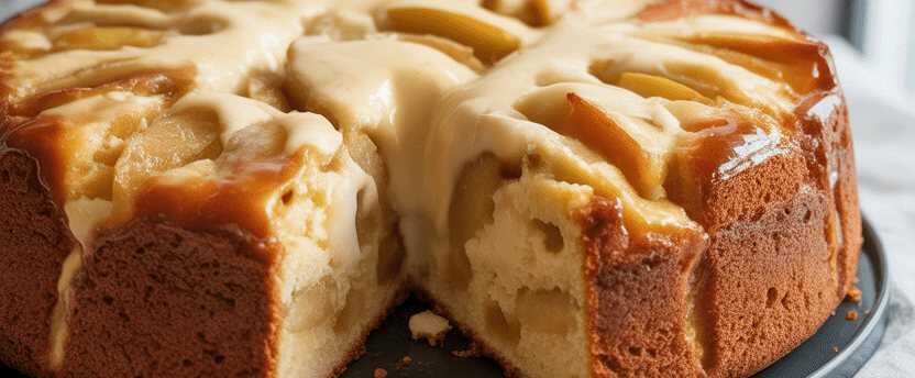 Unschlagbarer Apfelkuchen mit Vanillepudding in 10 Minuten im Ofen