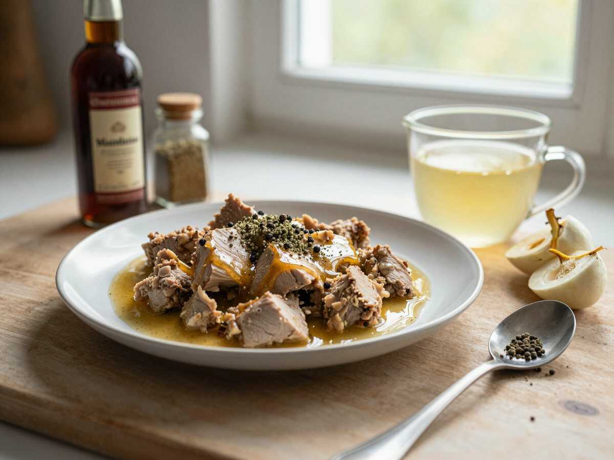 Unwiderstehlich: Zarter Schweinebauch aus dem Slow Cooker mit Honig-Balsamico-Glasur! – während der Zubereitung