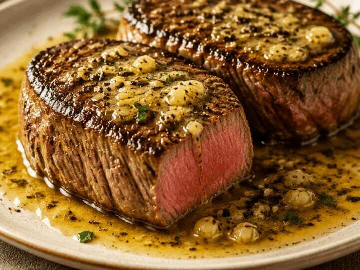 Unwiderstehlich zartes Rinderfilet mit Knoblauch-Butter-Sauce: Ein Gaumenschmaus!
