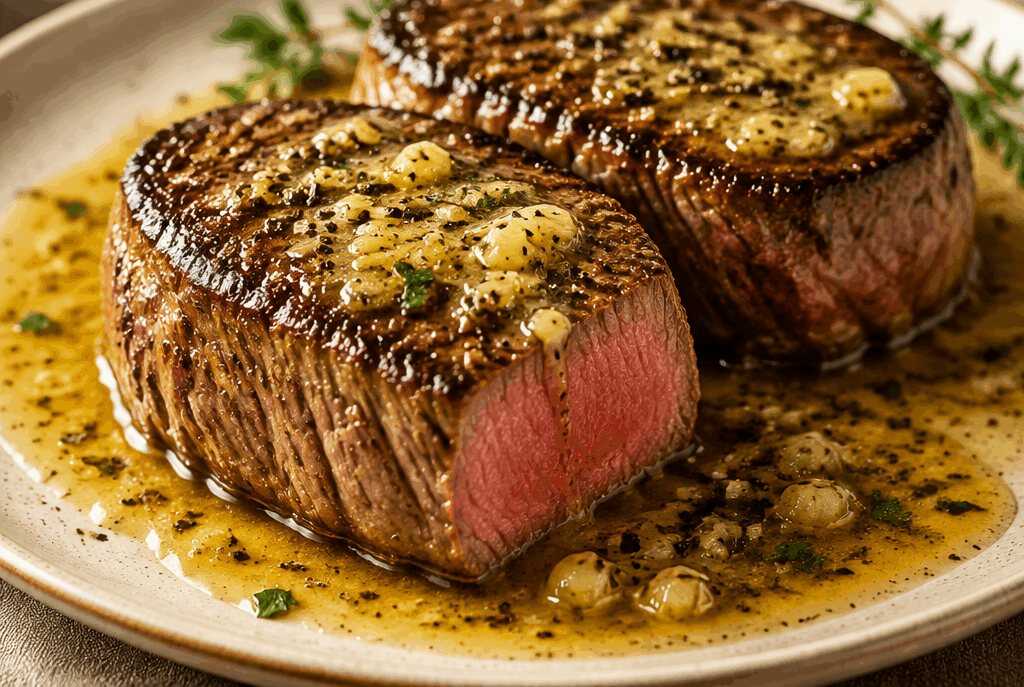 Unwiderstehlich zartes Rinderfilet mit Knoblauch-Butter-Sauce: Ein Gaumenschmaus!