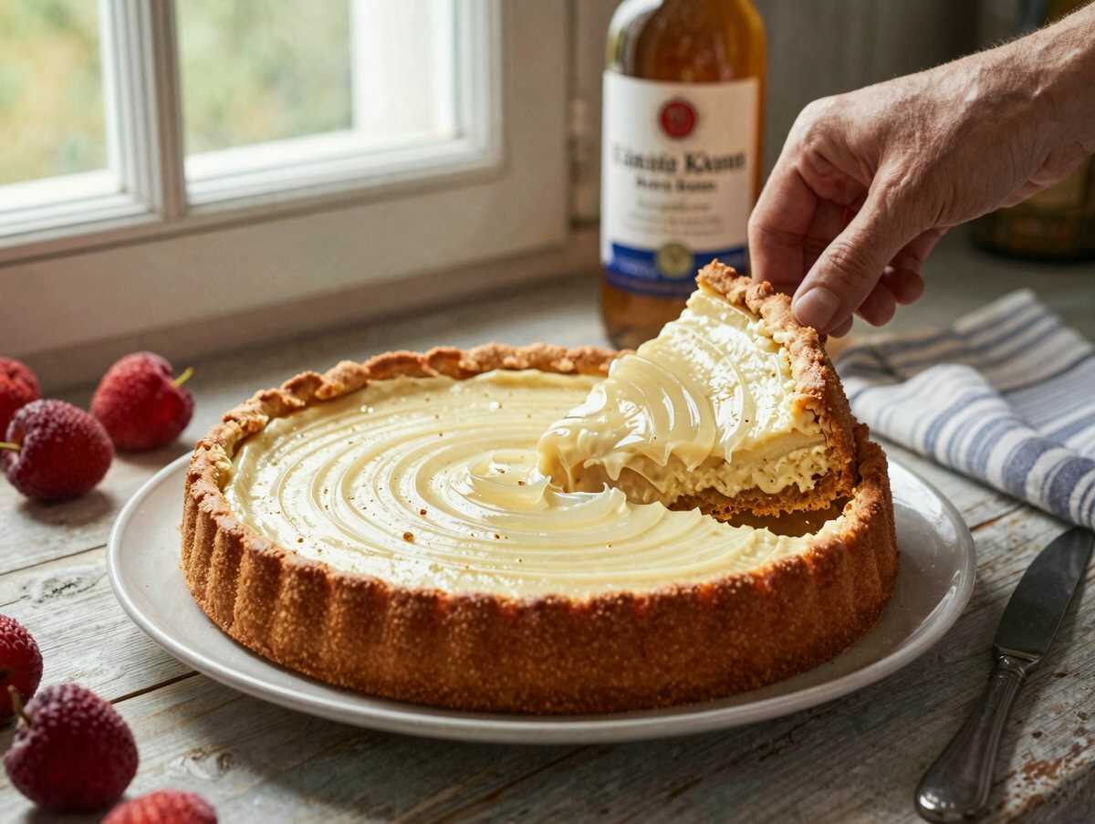 Unwiderstehliche Pfirsich-Käsesahnetorte: Das Rezept, das Sie probieren müssen! – während der Zubereitung