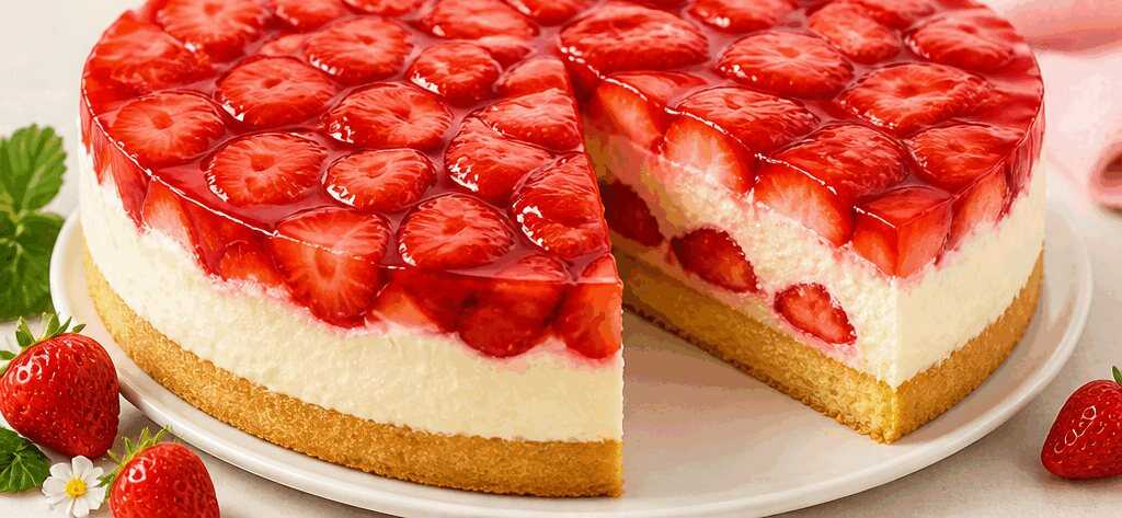 Erdbeerkuchen mit Paradiescreme