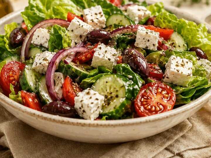 Unwiderstehlicher Griechischer Salat: Cremiger Feta und Frische Gemüse, die Sie Verführen!