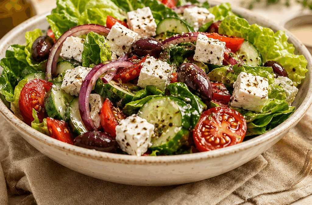 Unwiderstehlicher Griechischer Salat: Cremiger Feta und Frische Gemüse, die Sie Verführen!