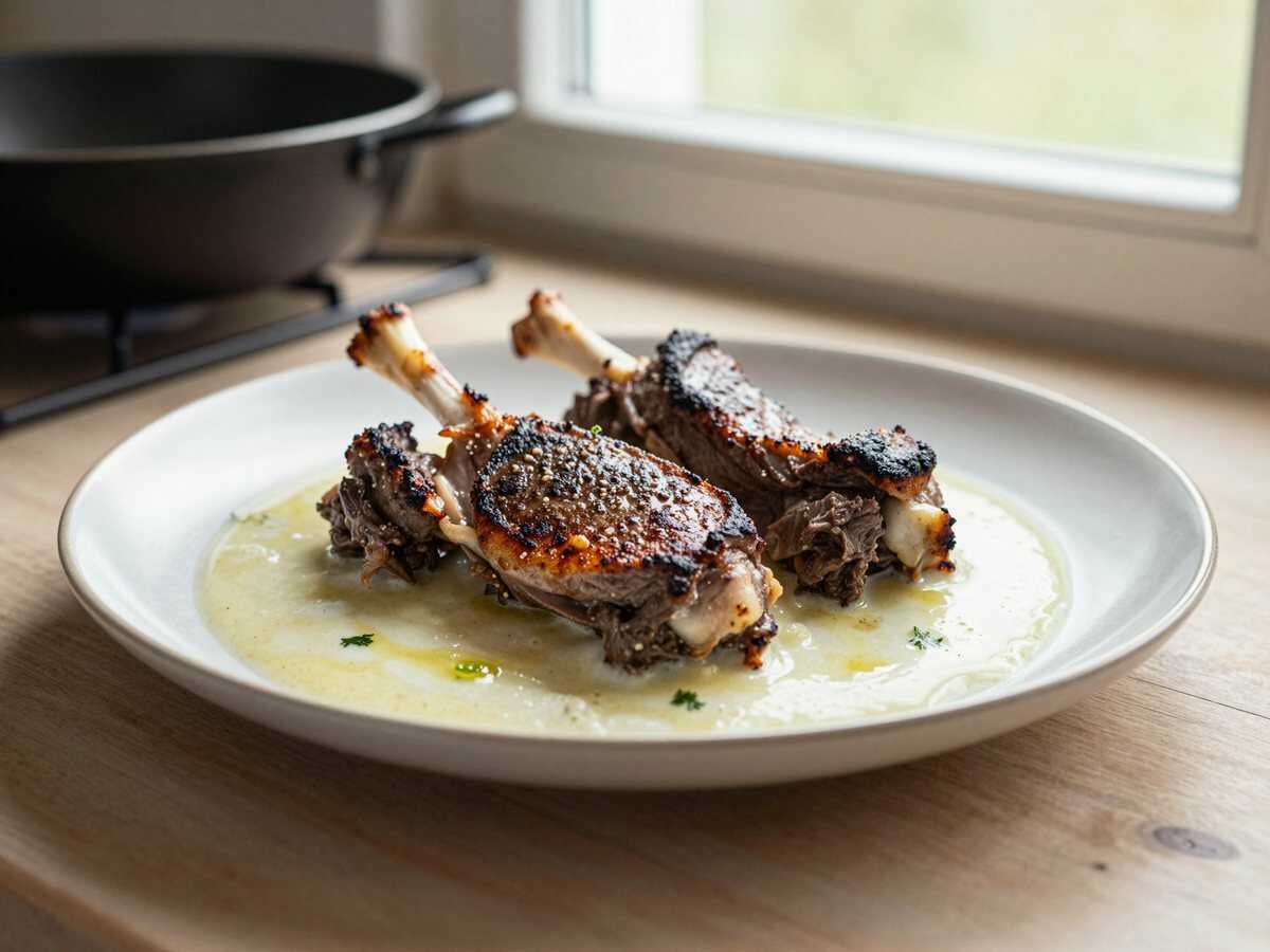 Unwiderstehliches Lamm in Buttermilch-Marinade mit Minz-Pistazien-Relish: Ein Geschmackserlebnis! – während der Zubereitung