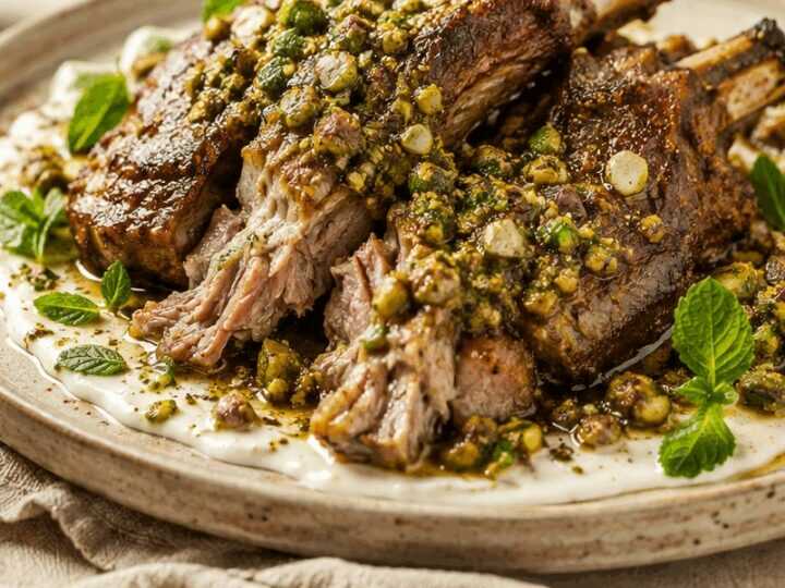 Unwiderstehliches Lamm in Buttermilch-Marinade mit Minz-Pistazien-Relish: Ein Geschmackserlebnis!