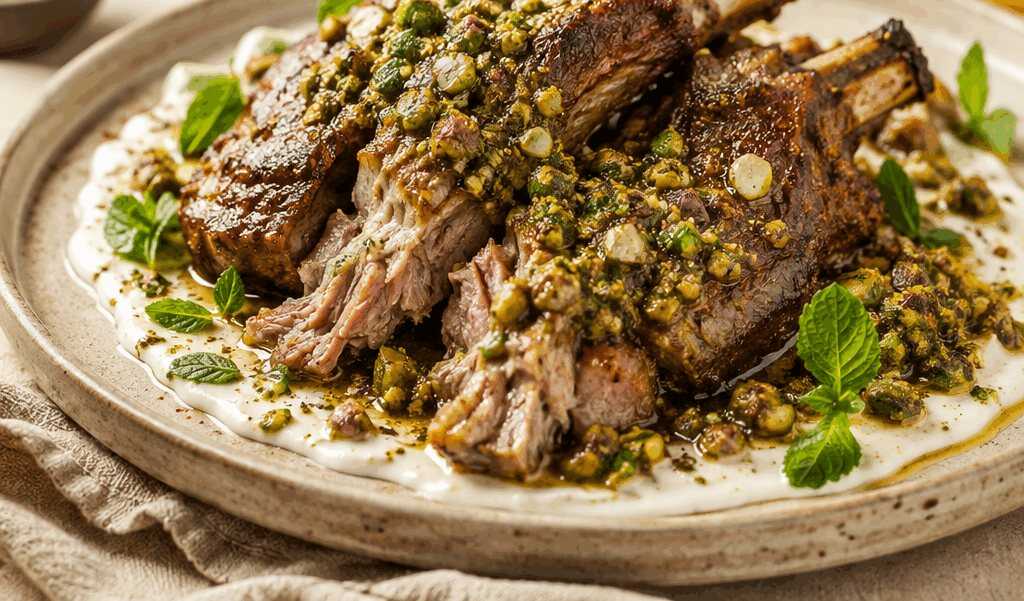 Unwiderstehliches Lamm in Buttermilch-Marinade mit Minz-Pistazien-Relish: Ein Geschmackserlebnis!