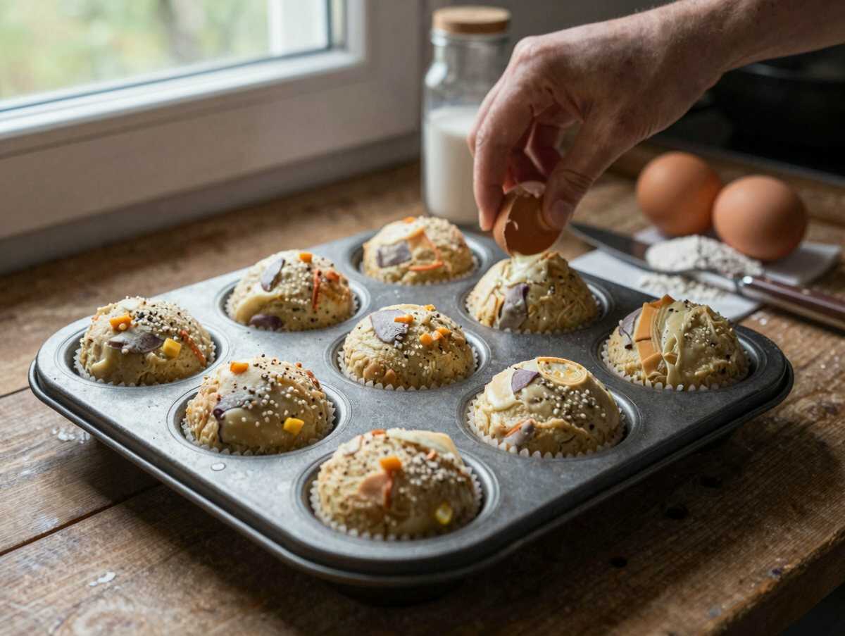 Vanille-Muffins aus der Heißluftfritteuse – während der Zubereitung