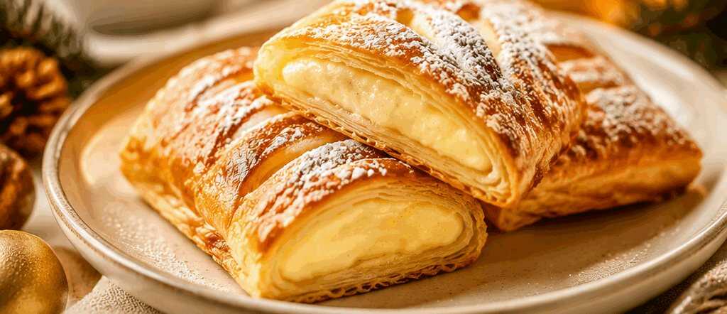 Vanille-gefüllte Blätterteig-Leckerei: Ein köstliches Highlight für deinen Snack! – so sieht es fertig aus
