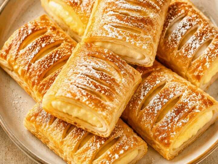 Vanille-gefüllte Blätterteig-Leckerei: Ein köstliches Highlight für deinen Snack!