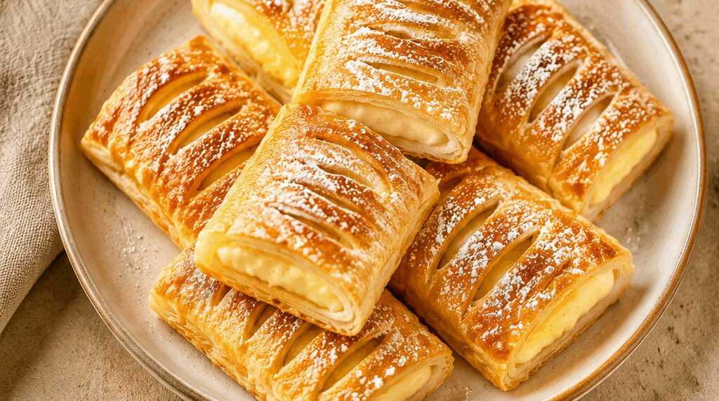 Vanille-gefüllte Blätterteig-Leckerei: Ein köstliches Highlight für deinen Snack!