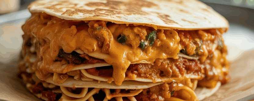 Vegane Quesadilla-Füllung aus der Heißluftfritteuse – so sieht es fertig aus