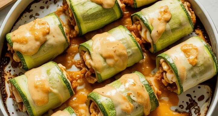 Vegane Zucchini-Röllchen aus dem Airfryer
