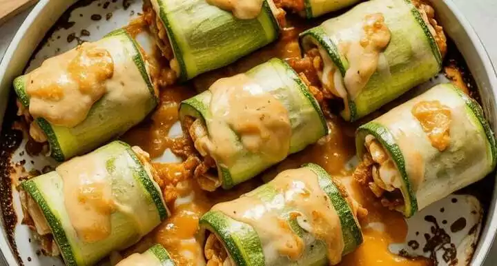 Vegane Zucchini-Röllchen aus dem Airfryer