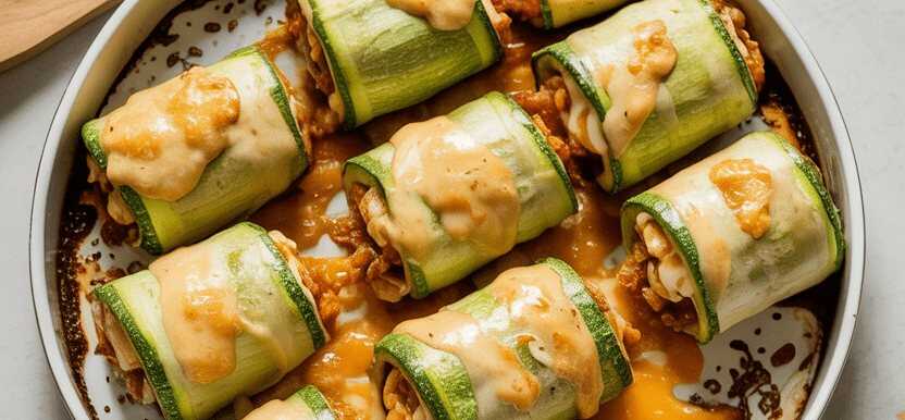 Vegane Zucchini-Röllchen aus dem Airfryer