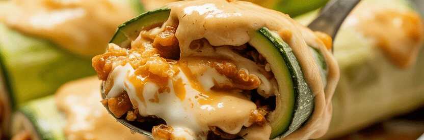 Vegane Zucchini-Röllchen aus dem Airfryer – so sieht es fertig aus