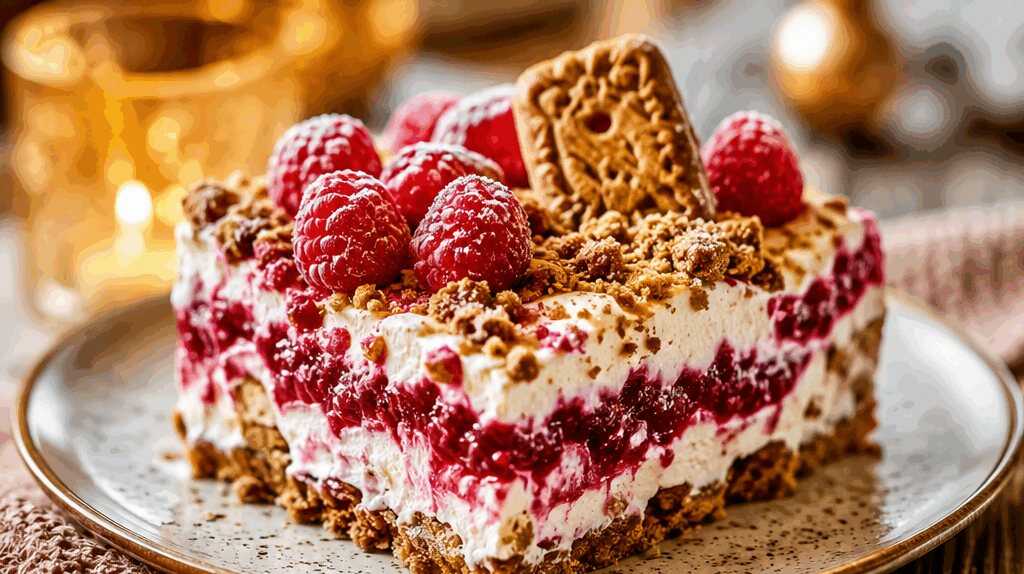 Verführerischer Himbeertraum mit Spekulatius – Ein unwiderstehliches Dessert-Erlebnis! – so sieht es fertig aus