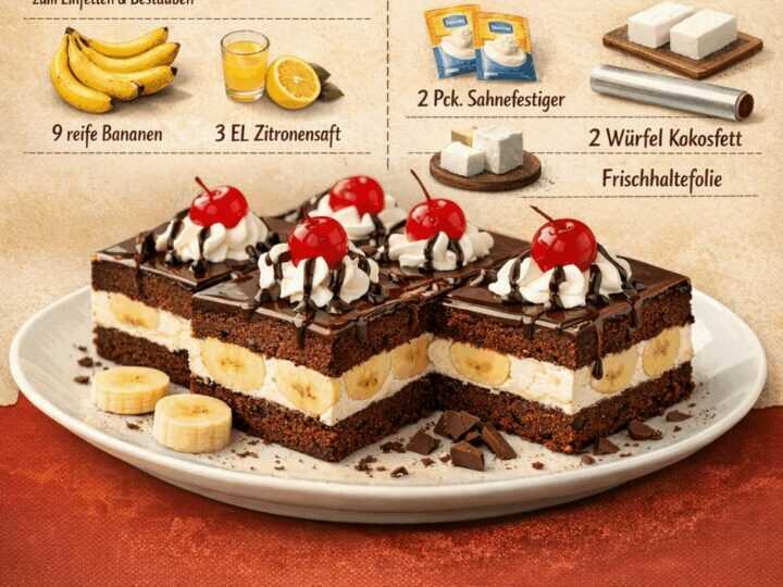 Verführerisches Banana-Split-Schnitten-Rezept, das Sie ausprobieren müssen!