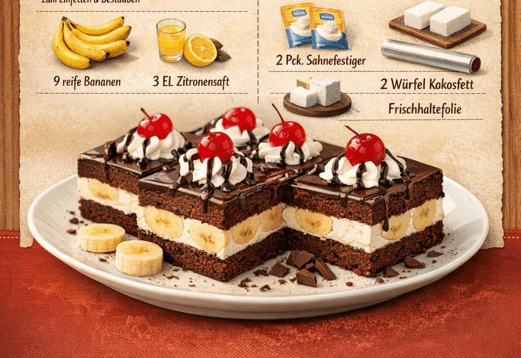 Banana-Split-Schnitten-Rezept