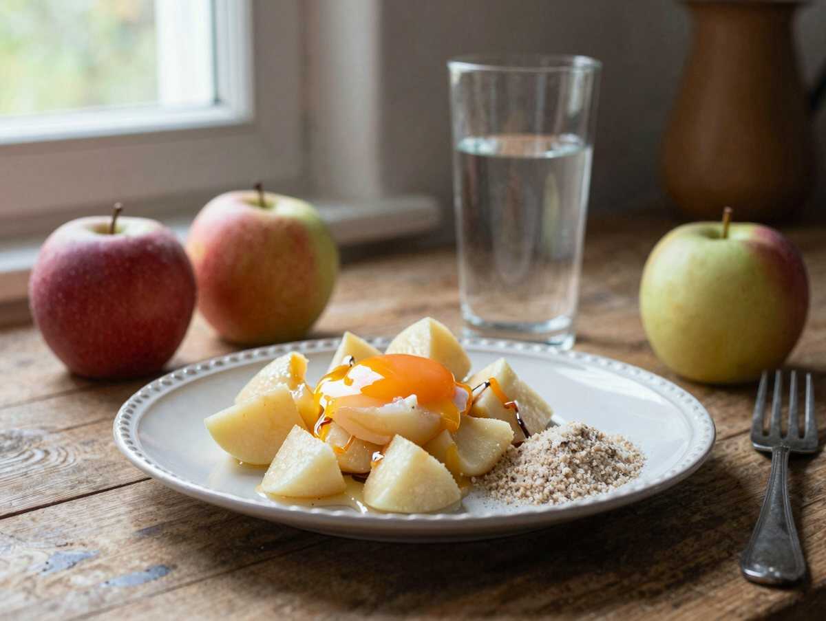 Verführerisches Rezept: Apfel-Nuss-Kuchen mit Vanillepudding, das jeder lieben wird! – während der Zubereitung