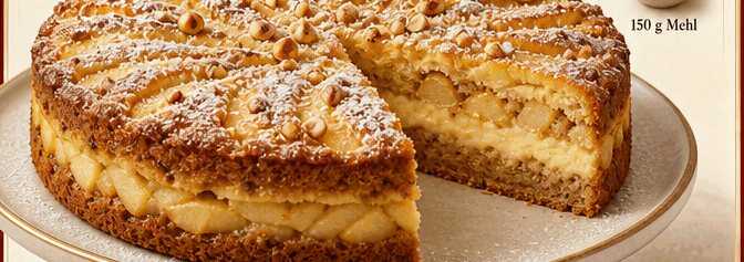 Verführerisches Rezept: Apfel-Nuss-Kuchen mit Vanillepudding, das jeder lieben wird!