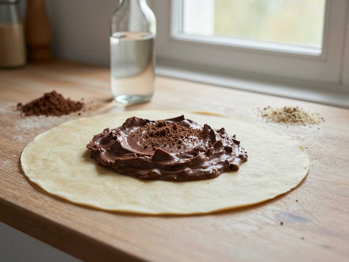 Verführerisches Rezept: Die unwiderstehliche Schoko-Erdbeer-Rolle entdecken! – während der Zubereitung