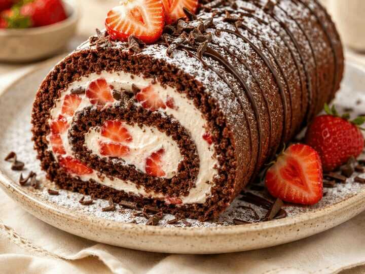 Verführerisches Rezept: Die unwiderstehliche Schoko-Erdbeer-Rolle entdecken!