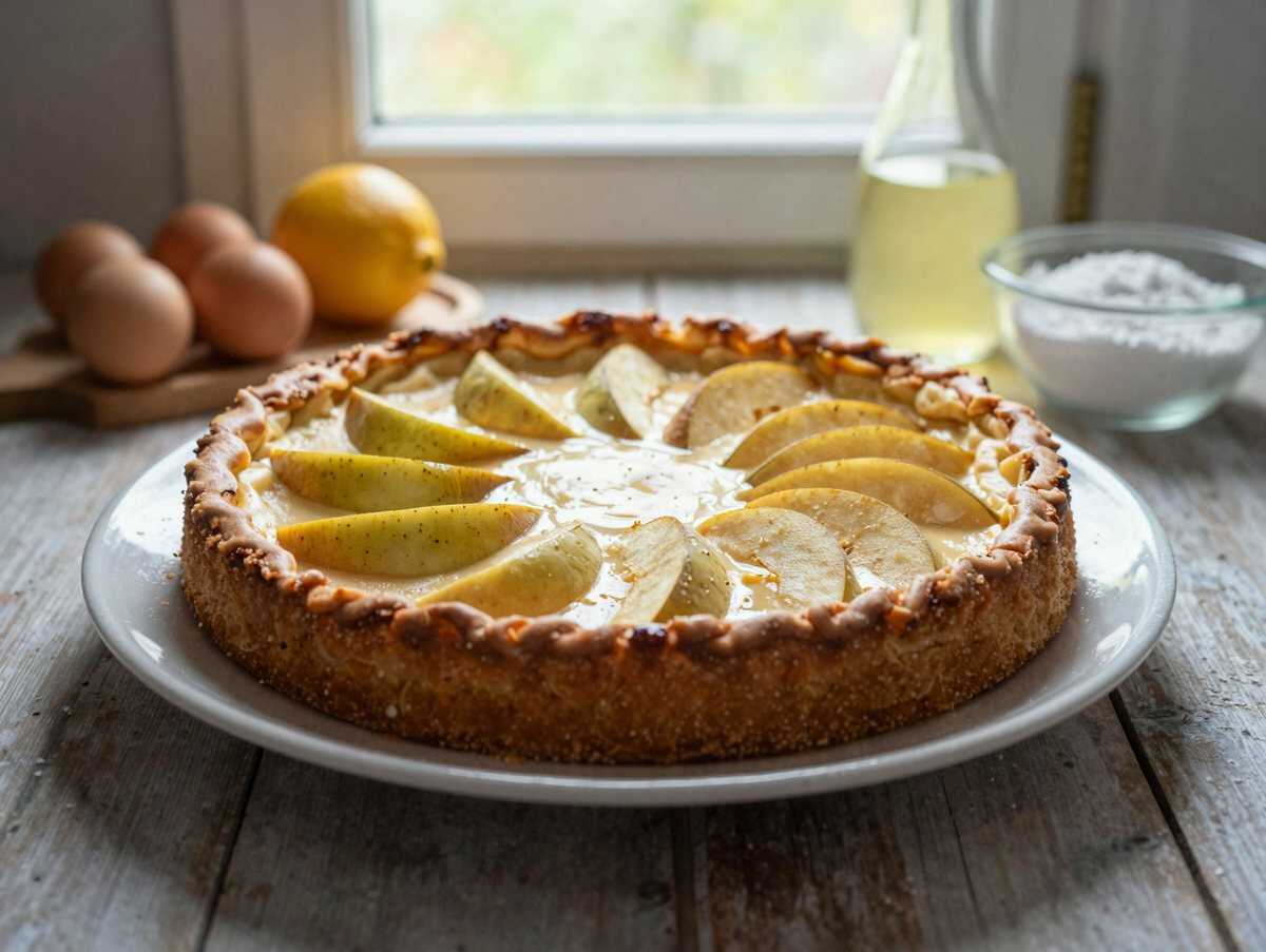 Verführerisches Rezept für eine glasierte Apfeltorte, das Sie unbedingt probieren müssen! – während der Zubereitung