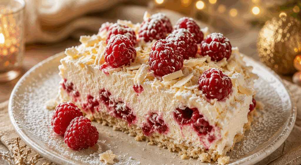 Verführerisches Schneesturm-Dessert mit fruchtigen Himbeeren entdecken! – so sieht es fertig aus