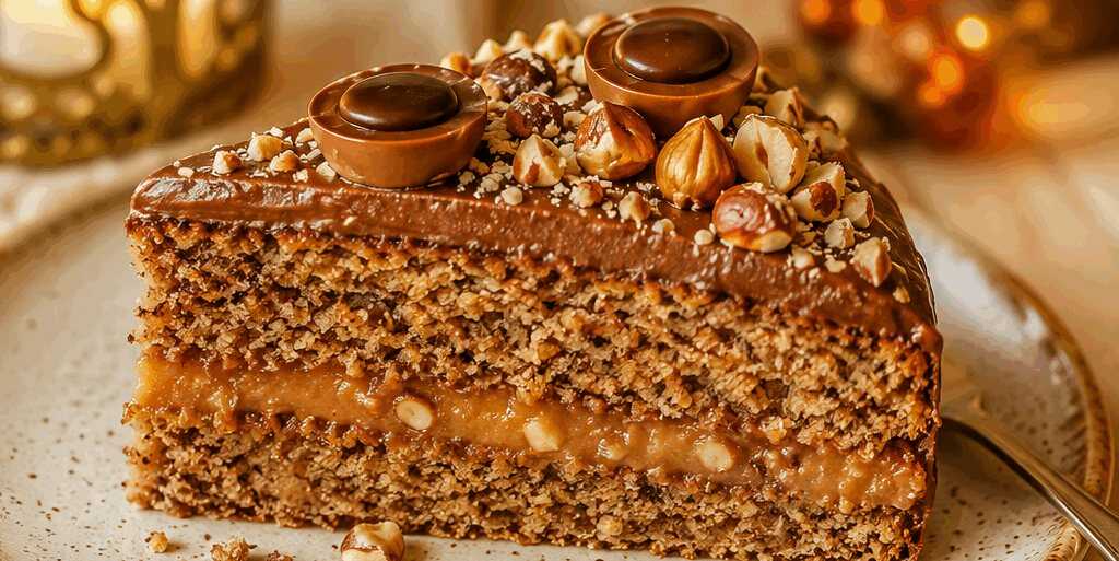 Verlockender Haselnusskuchen mit Toffifee – Ein Rezept, das verführt! – so sieht es fertig aus
