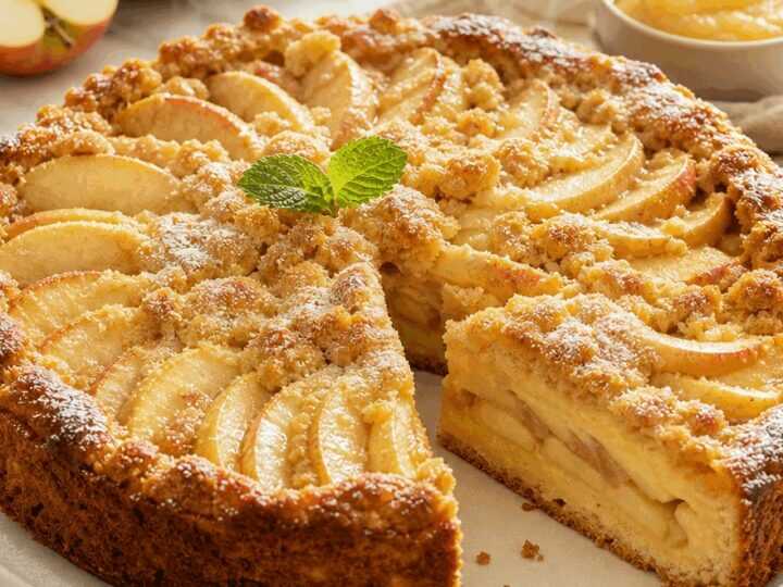 Verlockendes Apfelkuchen-Rezept: Mit Apfelmus und Vanillepudding zum Backerfolg!