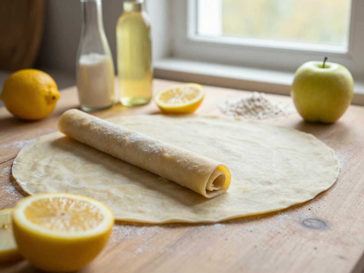 Verlockendes Rezept: Entdecke den unwiderstehlichen Apfel-Streusel-Käsekuchen! – während der Zubereitung