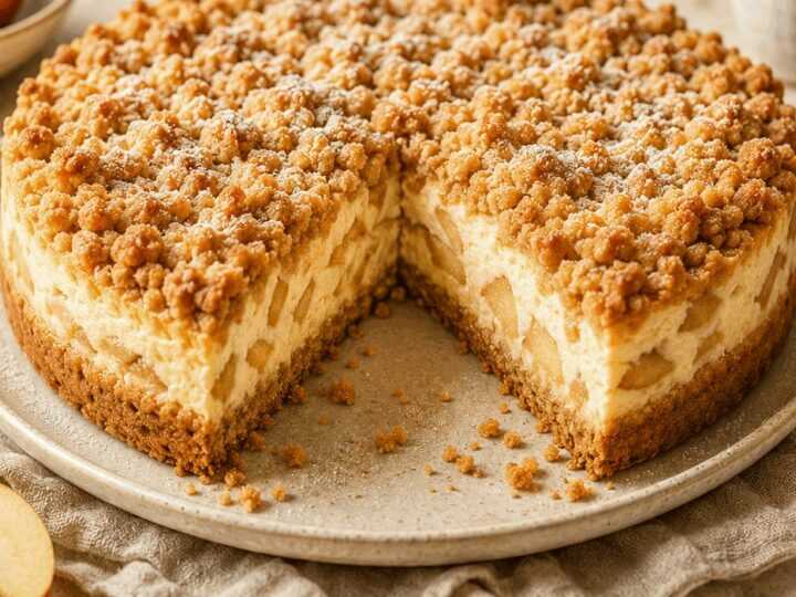 Verlockendes Rezept: Entdecke den unwiderstehlichen Apfel-Streusel-Käsekuchen!