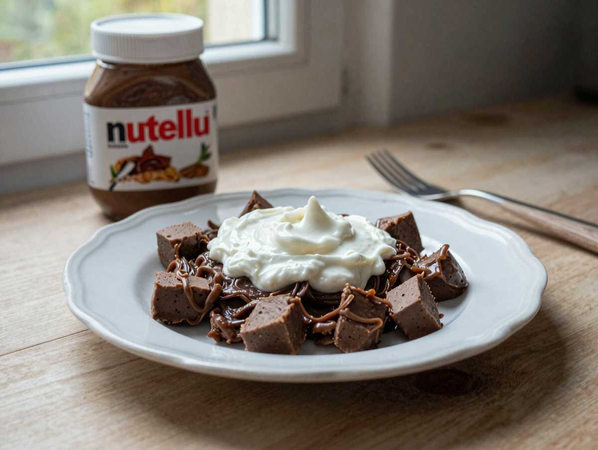 Verlockendes Rezept: Nutella-Käsekuchen im Glas - Ein Muss für Dessertliebhaber! – während der Zubereitung