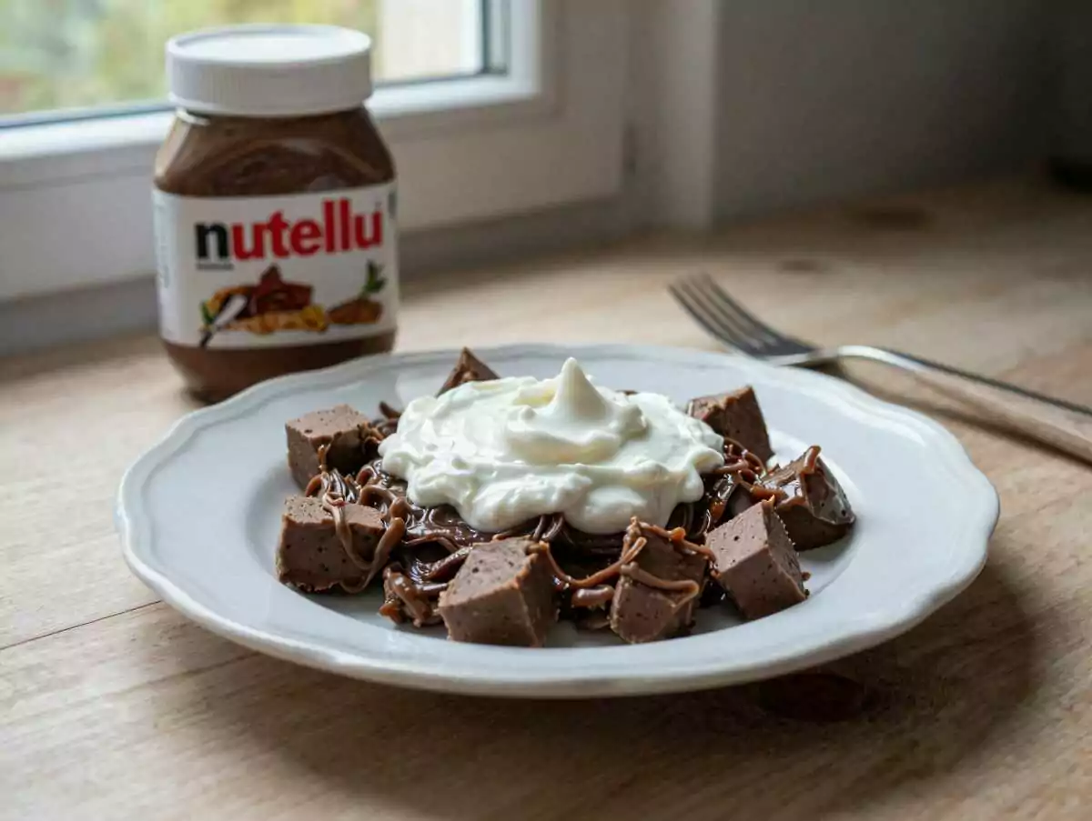 Verlockendes Rezept: Nutella-Käsekuchen im Glas - Ein Muss für Dessertliebhaber! – während der Zubereitung