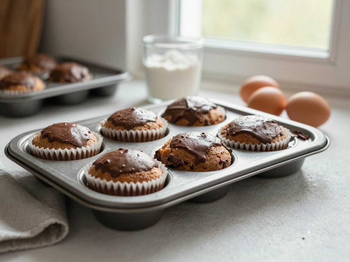 Verühren Sie 300g Mehl mit Schokolade, Muffins in 5 Minuten! – während der Zubereitung