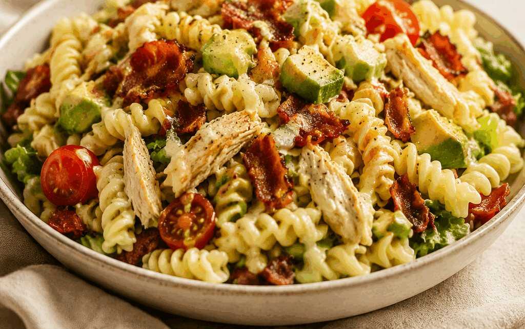 Verzaubere Deinen Gaumen: Die unwiderstehliche Chicken Club Pasta Salat Sensation!