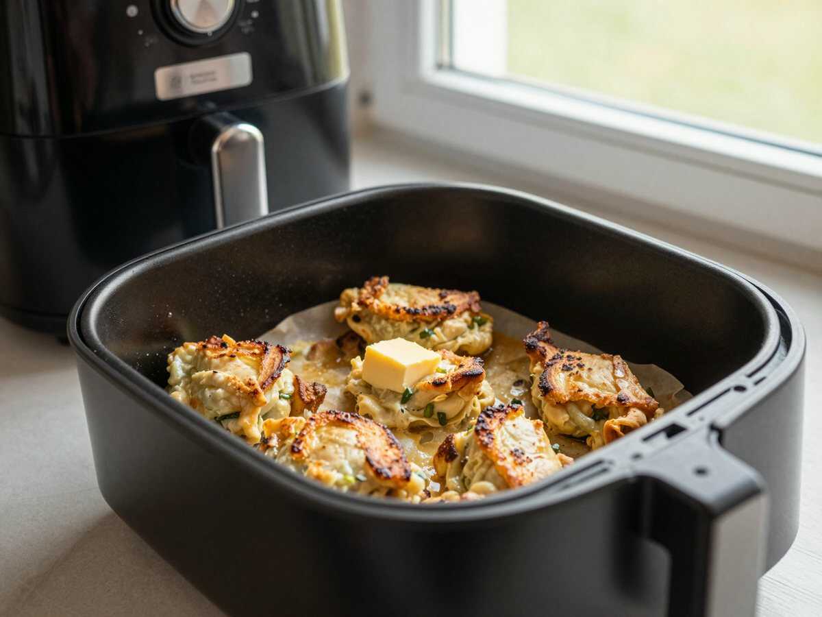 Vinschgauer aufgebacken im Airfryer – mit Zutaten, die du sowieso zu Hause hast – während der Zubereitung