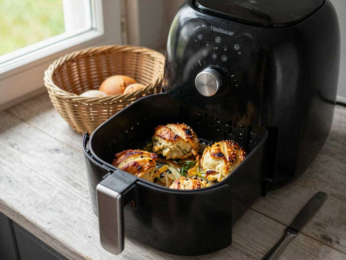 Vinschgauer aufgebacken im Airfryer – schnell, einfach, unfassbar gut – während der Zubereitung