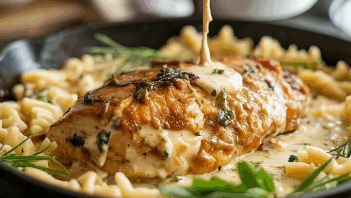 Voll lecker, Hähnchenfilet in cremiger Knoblauchsauce
