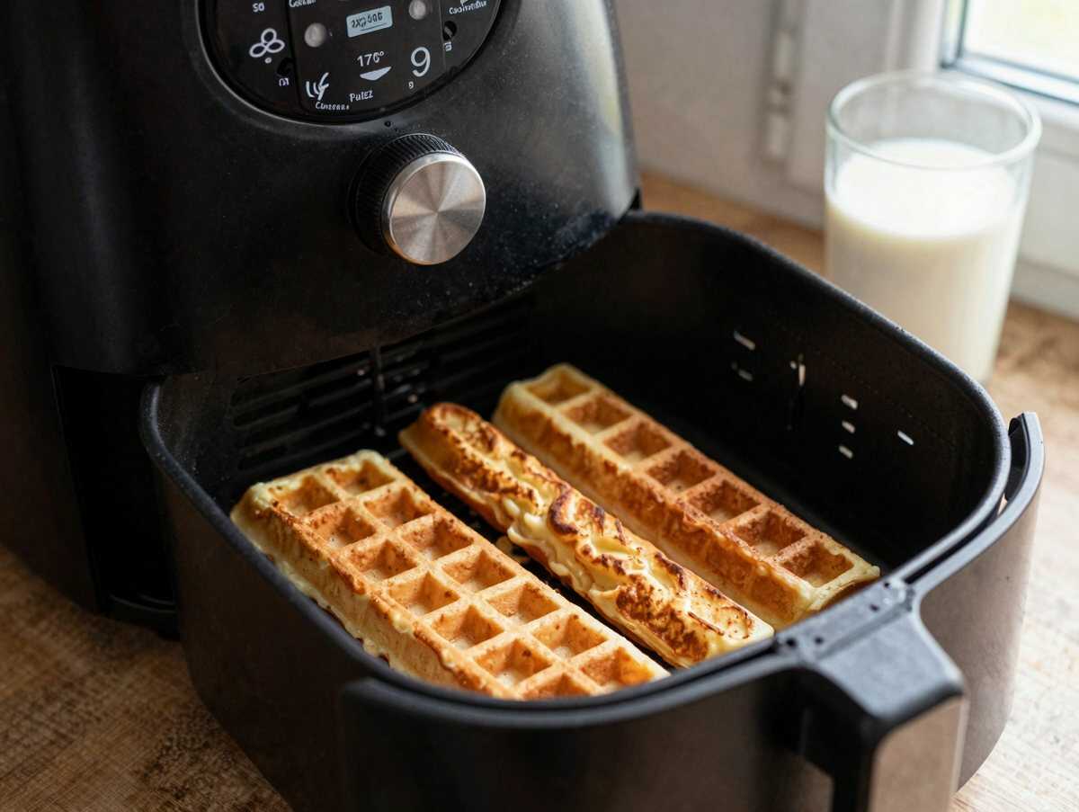 Waffel-Sticks aus dem Airfryer – mit Zutaten, die du sowieso zu Hause hast – während der Zubereitung