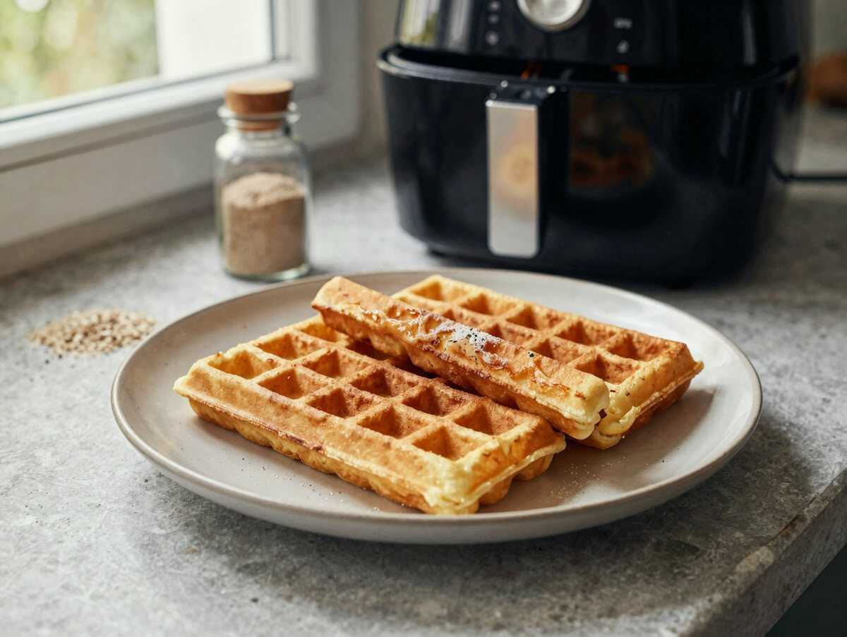 Waffel-Sticks aus dem Airfryer – schnell, einfach, unfassbar gut – während der Zubereitung