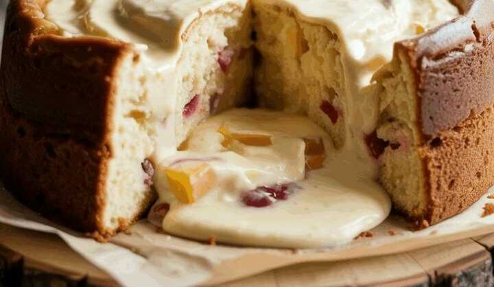 Weihnachtlicher 10 Minuten Quark Schneekuchen mit Pudding