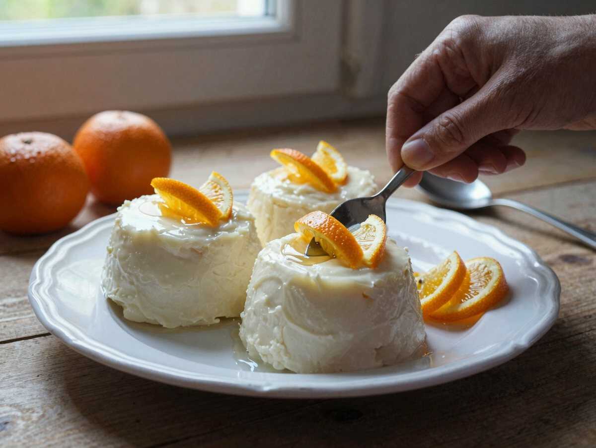 Weihnachts Mandarinen Quark Dessert mit 3 Zutaten – während der Zubereitung