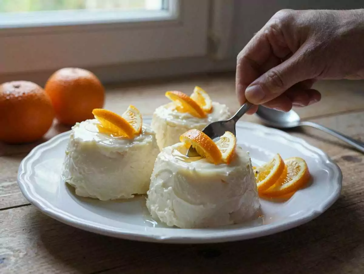 Weihnachts Mandarinen Quark Dessert mit 3 Zutaten – während der Zubereitung