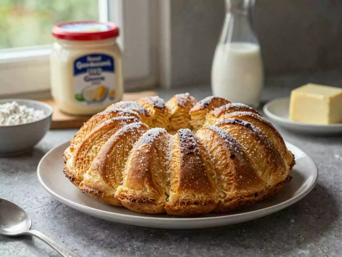 Weihnachts Quark Gugelhupf mmit 500g Quark, immer ein Muss! – während der Zubereitung