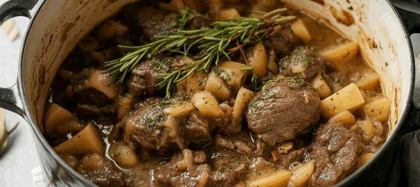 Weihnachts Schmorbraten mit 1 kg Rindfleisch und Knoblauch!